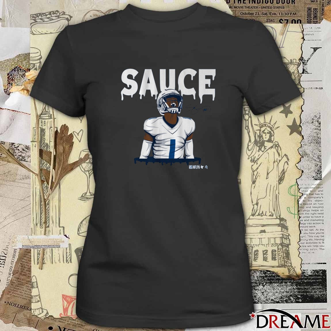 Ahmad Sauce Gardner The Drip Indy Indianapolis Colts Signature t-shirt
