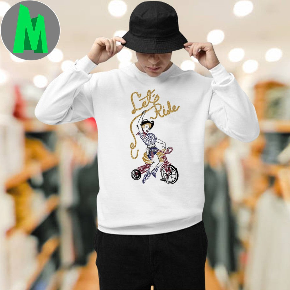 Akinz Find Your Wings Let’s Ride Cowgirl Tricycle Western Inspired Fan Graphic Shirt