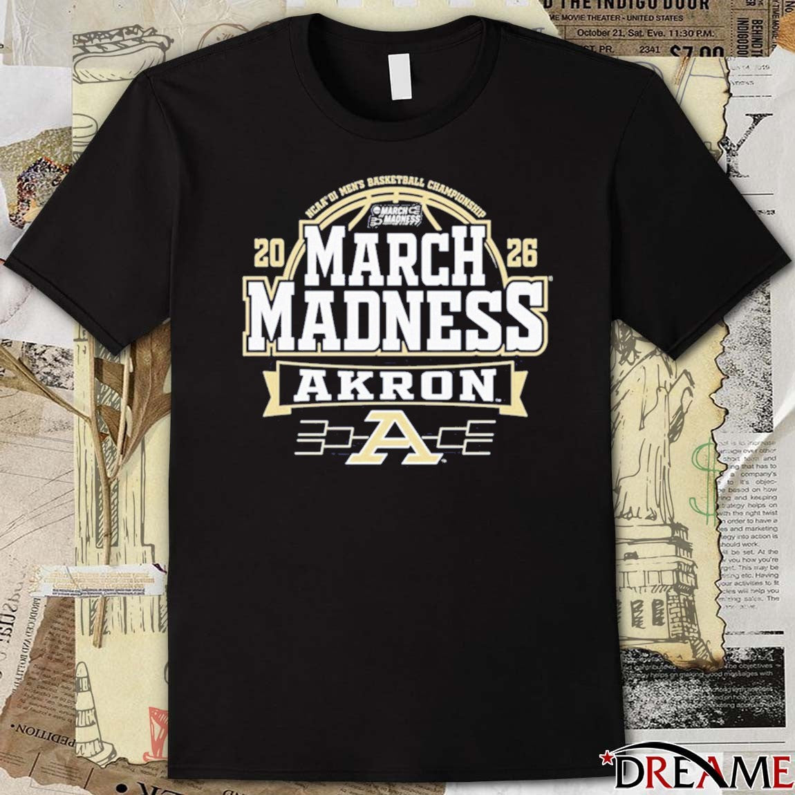 Akron Zips 2026 NCAA MAC Division I Men’s Basketball March Madness Bound t-shirt