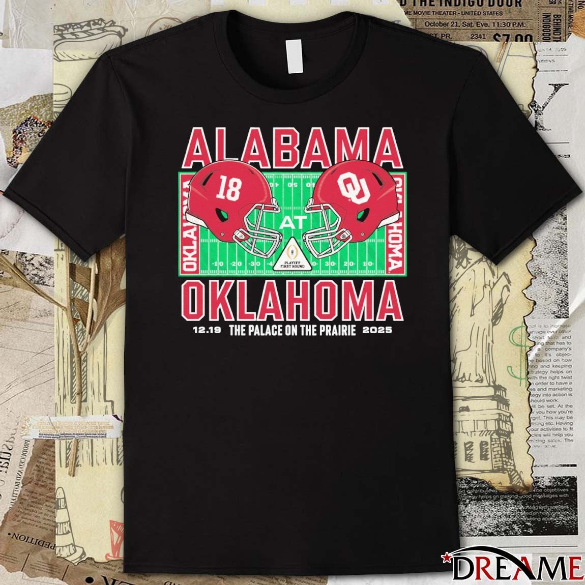 Alabama vs. Oklahoma 2025 College Football Playoff 12.20 The Palace On The Prairie t-shirt