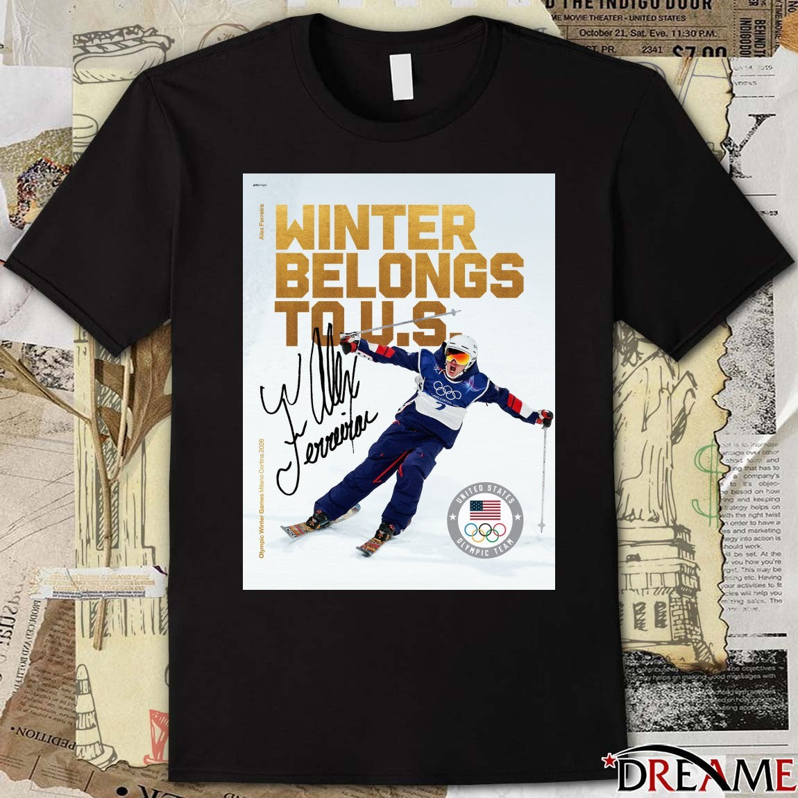 Alex Ferreira Winter Belongs To US Signature Milan Cortina 2026 Olympics t-shirt