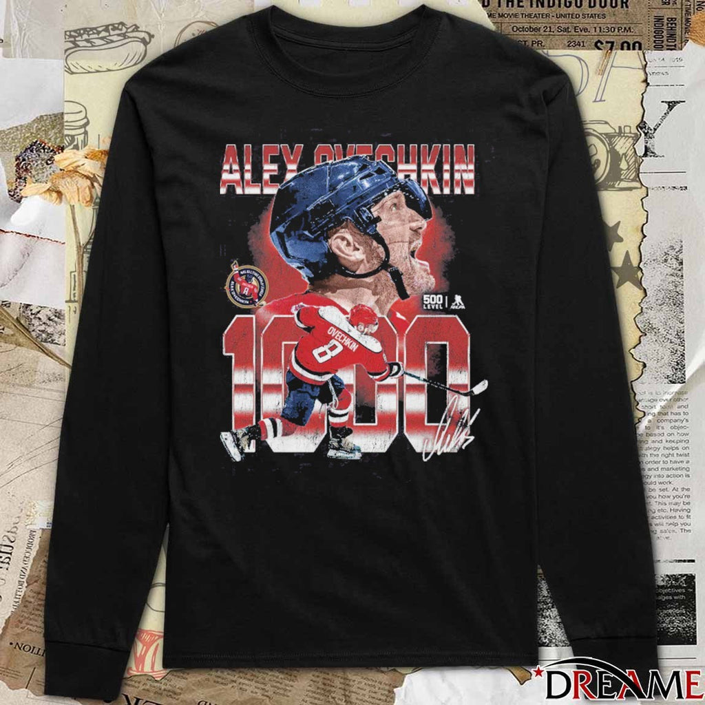 Alex Ovechkin Washington Capitals Hockey 1000 Goals Signature t-shirt