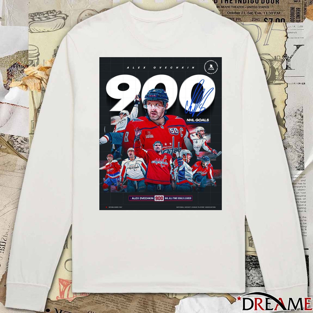 Alex Ovechkin’s 900th NHL All-Time Goals Leader Washington Capitals Signature Poster t-shirt
