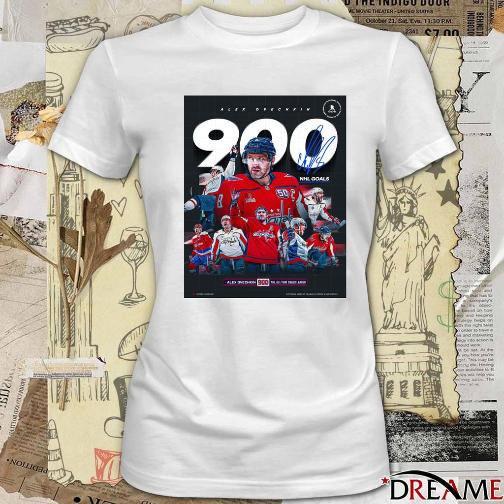 Alex Ovechkin’s 900th NHL All-Time Goals Leader Washington Capitals Signature Poster t-shirt