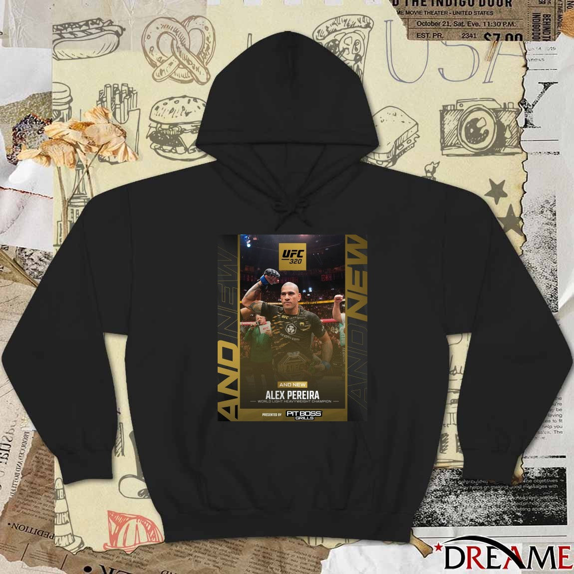 Alex Pereira UFC World Light Heavyweight Champion at UFC 320 in Las Vegas, Nevada, on October 5, 2025 Poster t-shirt