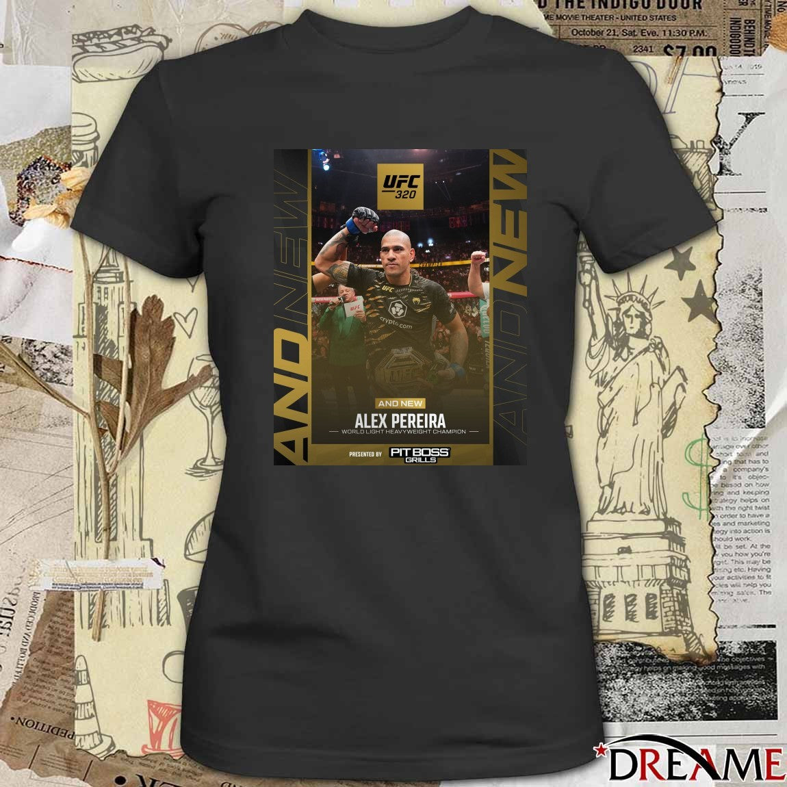 Alex Pereira UFC World Light Heavyweight Champion at UFC 320 in Las Vegas, Nevada, on October 5, 2025 Poster t-shirt