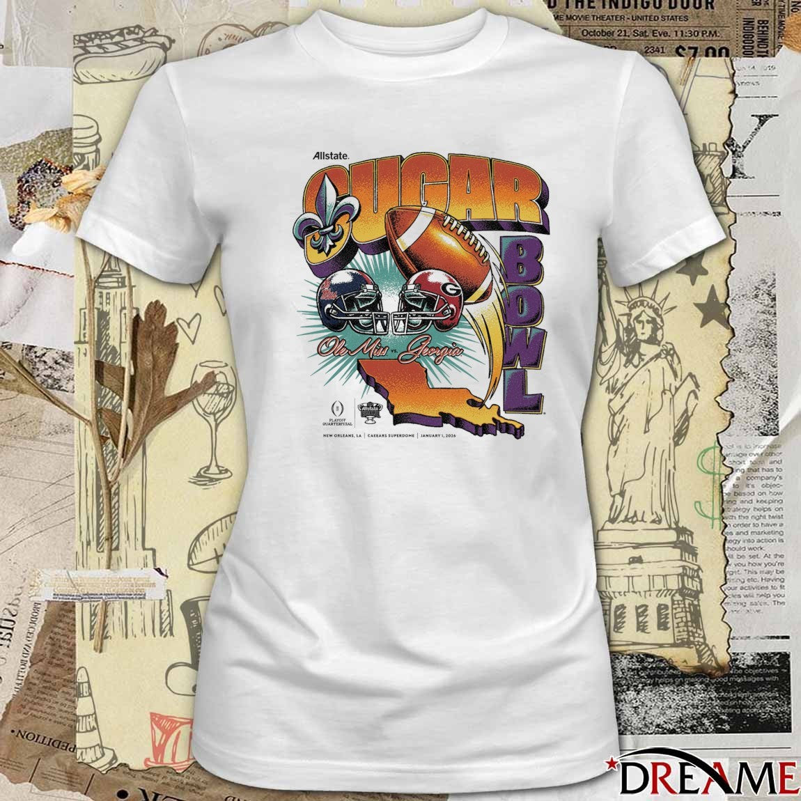 Allstate Sugar Bowl January 1 2026 Ole Miss vs Georgia Vintage Retro Matchup t-shirt