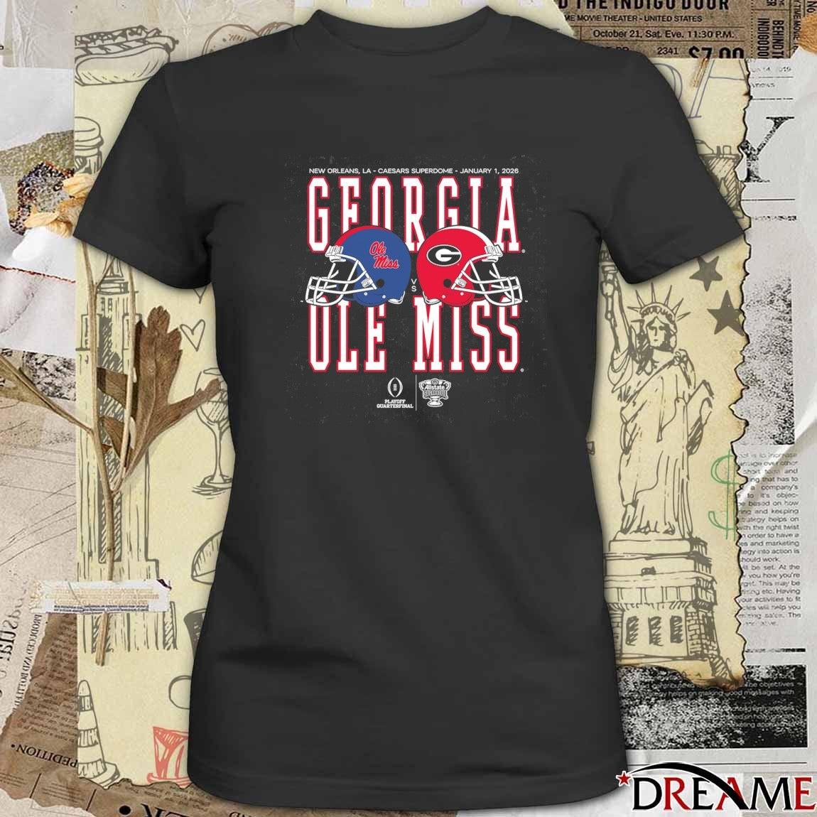 Allstate Sugar Bowl On January 1 2026 Ole Miss Vs Georgia Helmet Matchup t-shirt