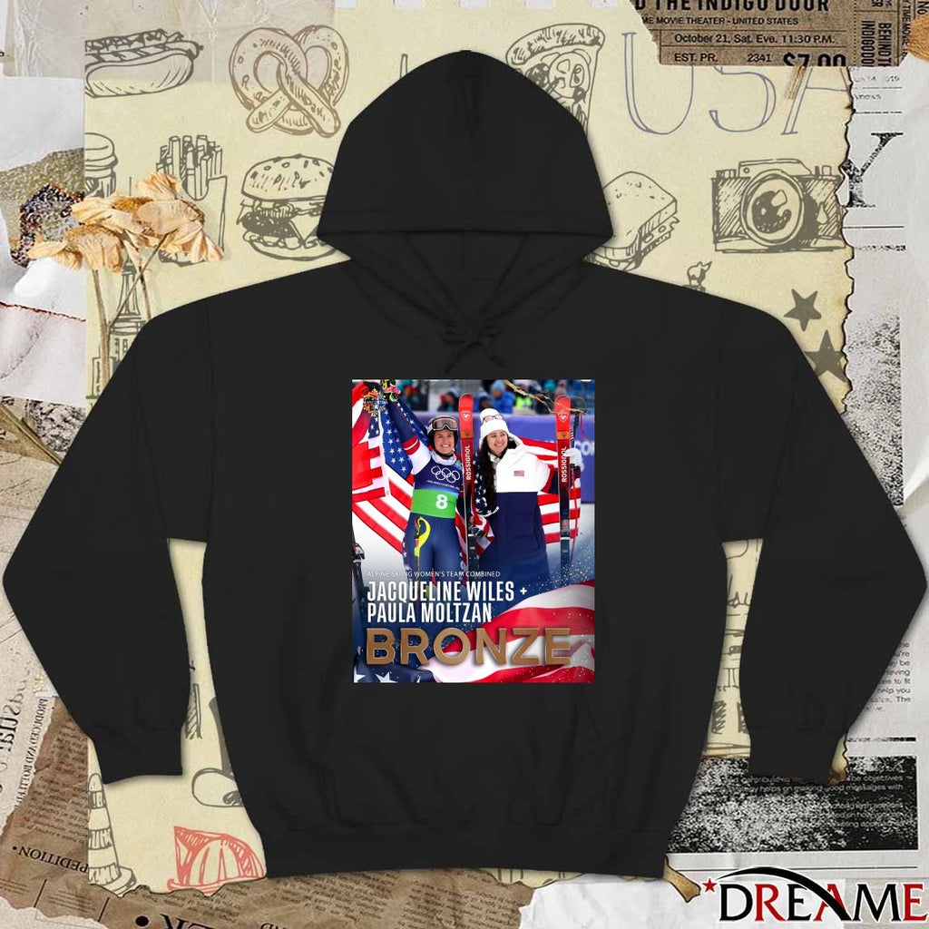 Alpine Skiing Women’s Team Combined Jackie Wiles And Paula Moltzan Bronze 2026 Poster t-shirt