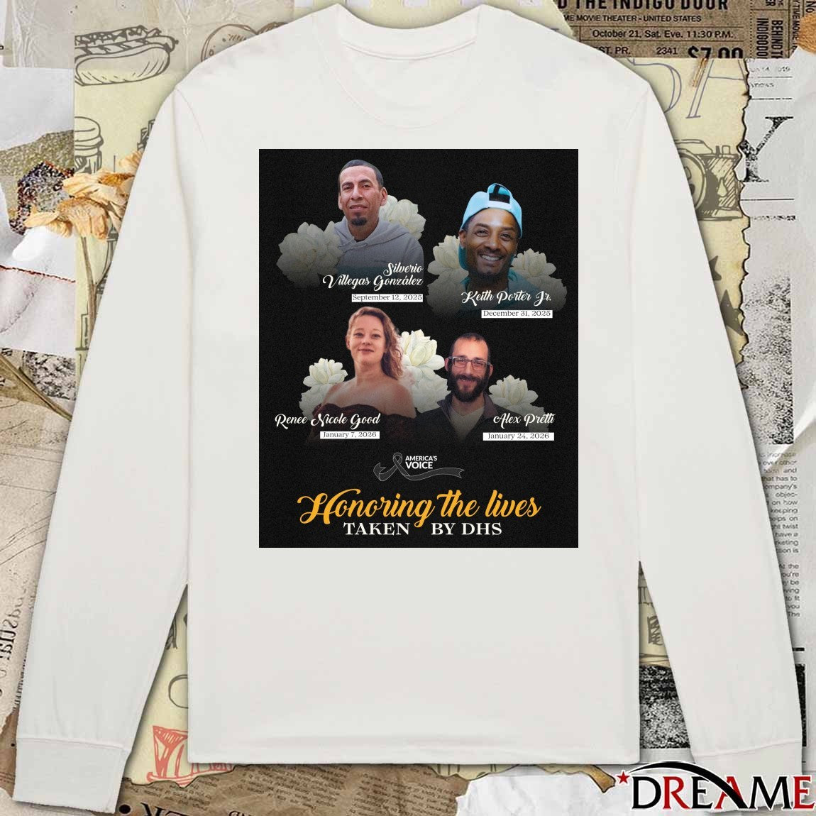 America’s Voice Honoring The Lives Taken By DHS Poster t-shirt