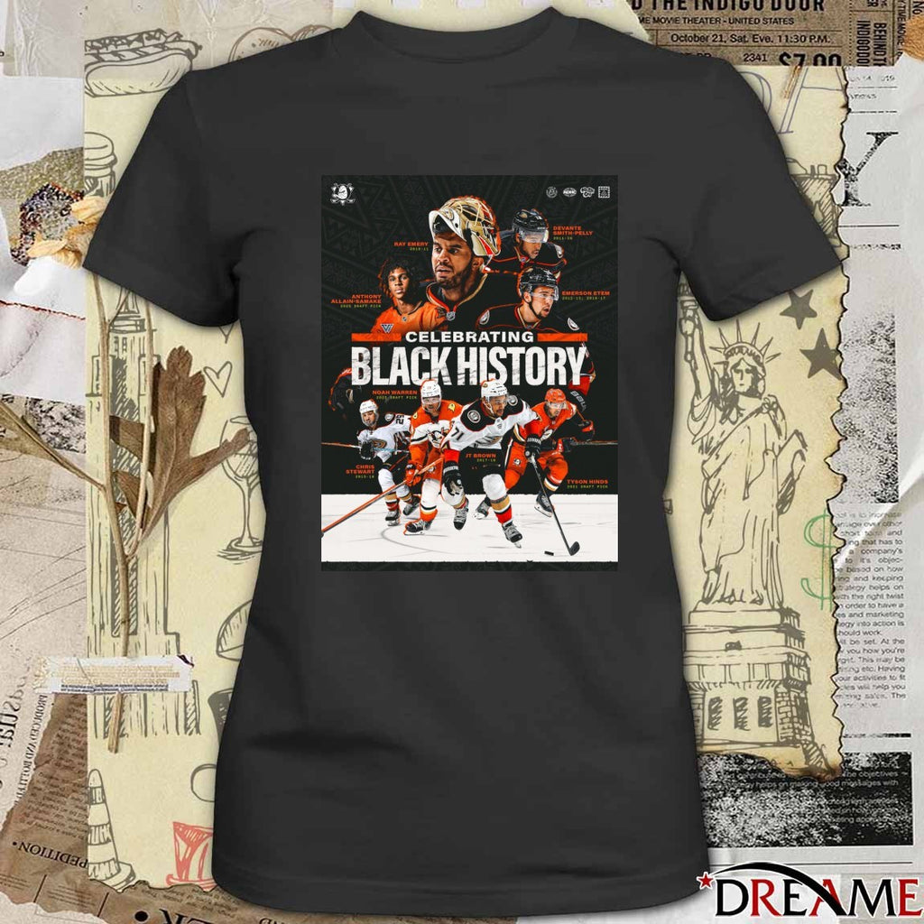 Anaheim Ducks Celebrating Black History Ray Emery, Devante Smith-Pelly, Anthony Allain-Samake Poster t-shirt