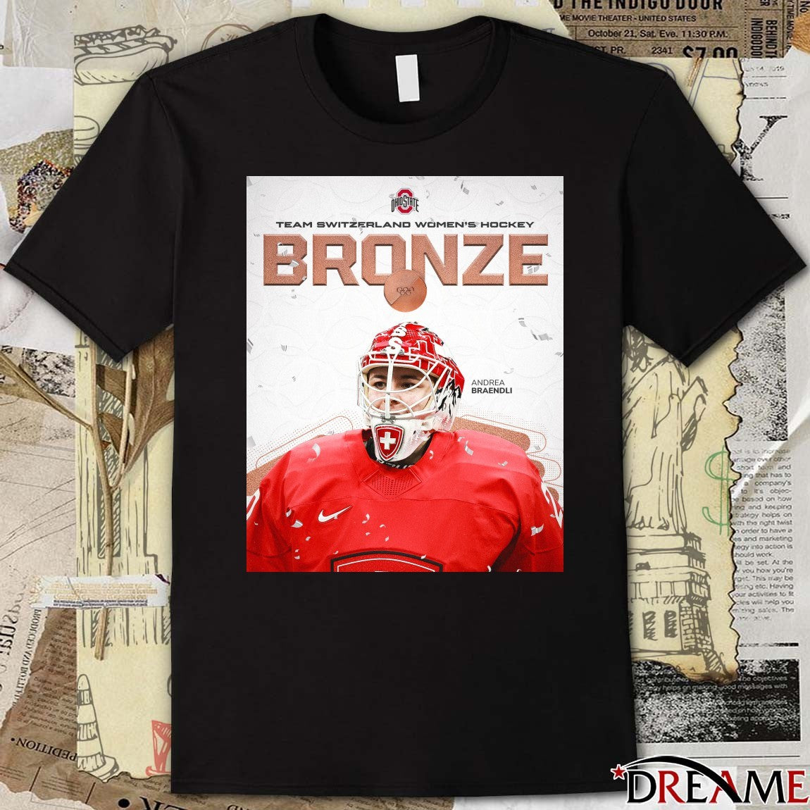 Andrea Braendli Ohio State Women Team Switzerland Women’s Hockey Bronze Medal t-shirt