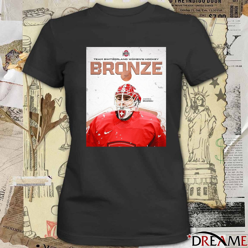 Andrea Braendli Ohio State Women Team Switzerland Women’s Hockey Bronze Medal t-shirt