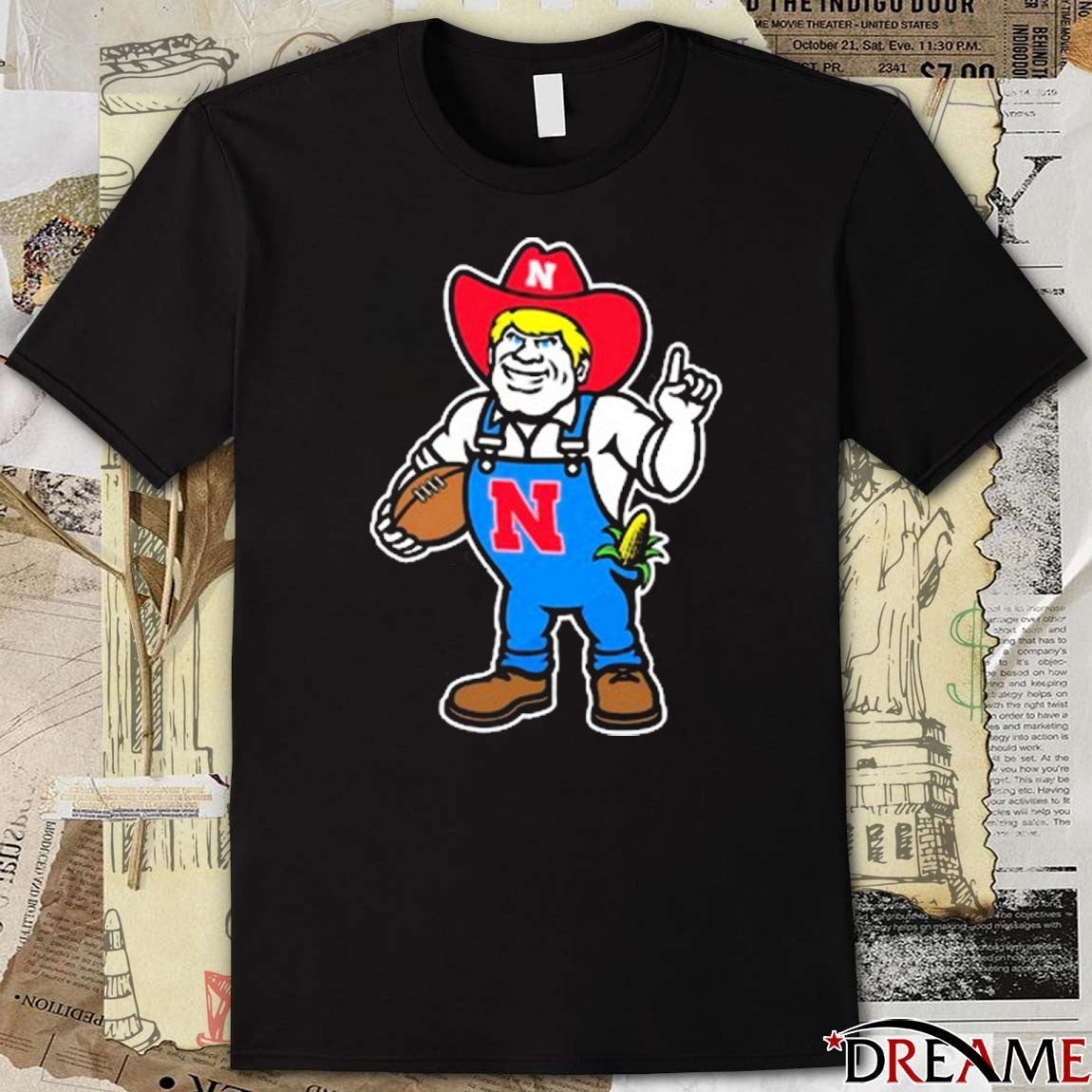 Andrew Whitworth Ryan Fitzpatrick Nebraska Huskers Herbie Mark Mascot t-shirt
