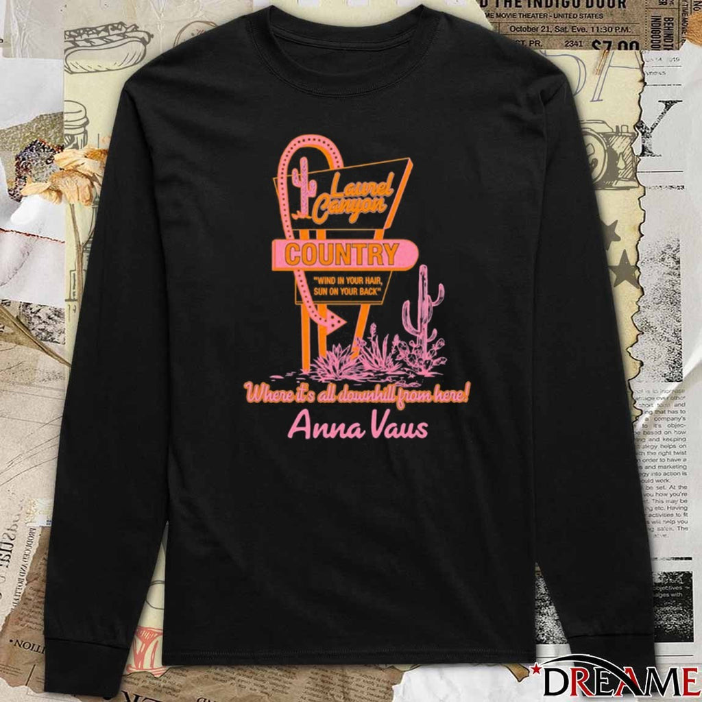 Anna Vaus Laurel Canyon Country Where It’s All Downhill From Here 2025 t-shirt