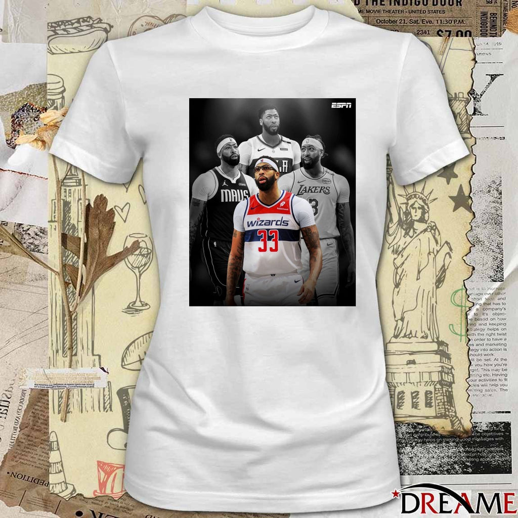 Anthony Davis Joins His Fourth NBA Pelicans, Lakers, Mavericks and Wizards Poster t-shirt