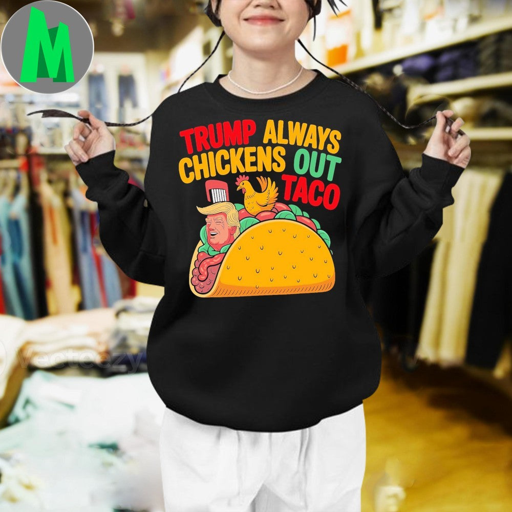 Anti-Trump Political Satire T-Shirt Taco & Chicken Graphic Tee Humorous Statement Apparel