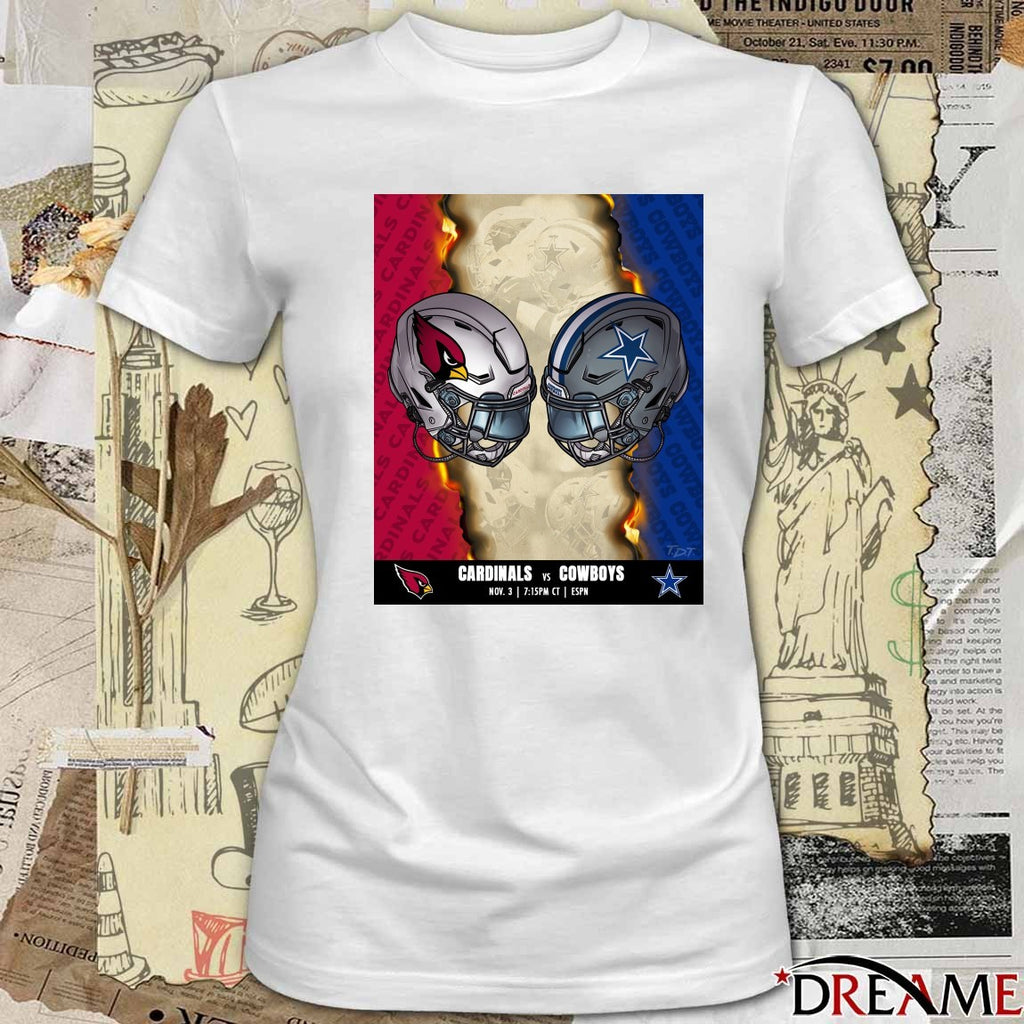 Arizona Cardinals Vs Dallas Cowboys November 3 2025 Monday Night Football Poster t-shirt