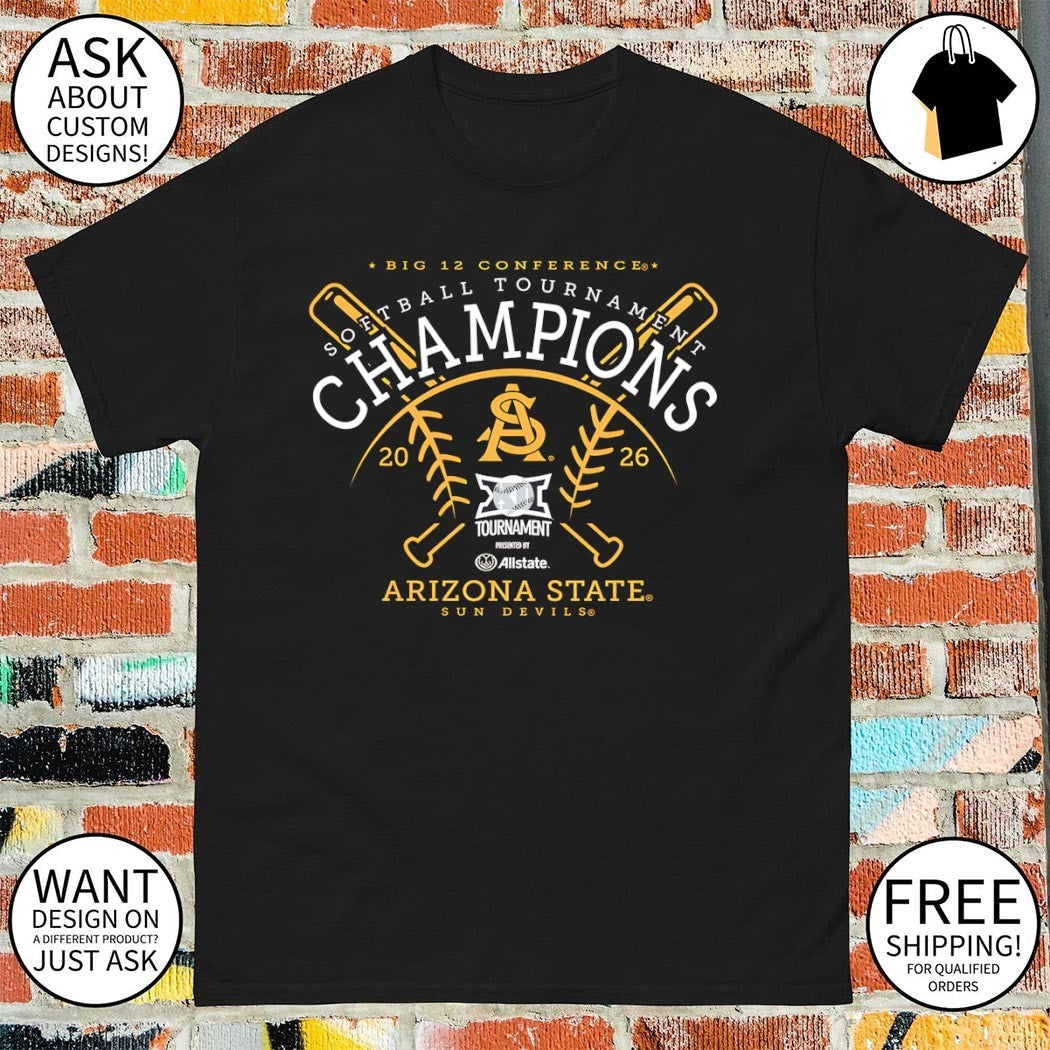 Arizona State Sun Devils Softball Tournament Champions 2026 Big 12 Conference shirt