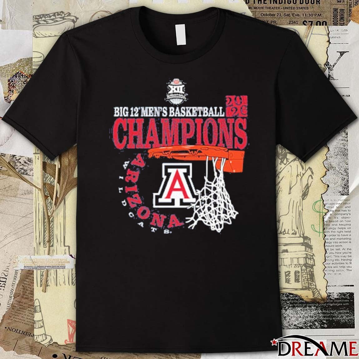Arizona Wildcats 2026 Big 12 Men’s Basketball Conference Tournament Champions t-shirt