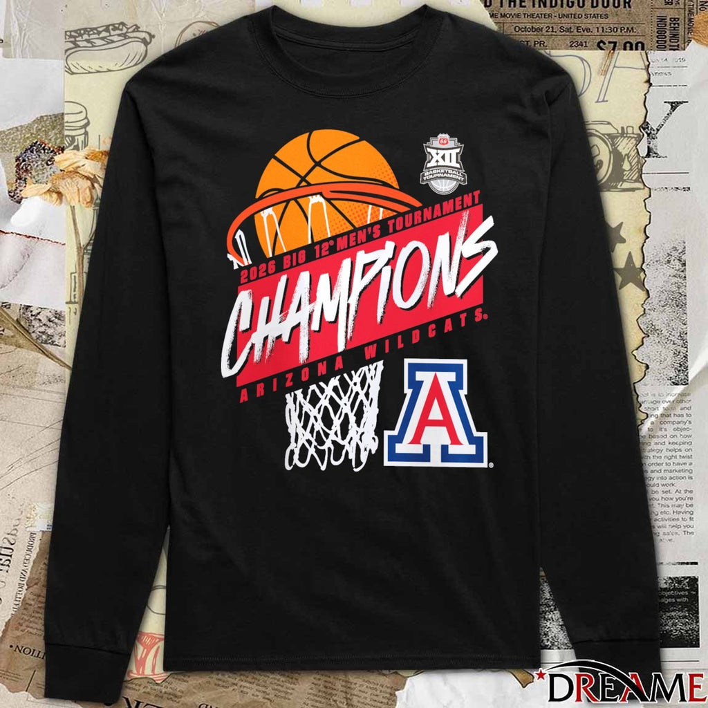 Arizona Wildcats 2026 Big 12 Men’s Basketball Tournament Champions t-shirt