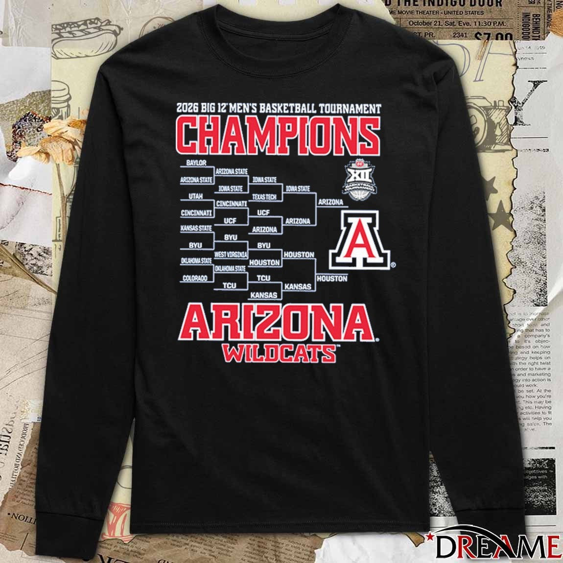 Arizona Wildcats 2026 Big 12 Men’s Basketball Tournament Champs t-shirt
