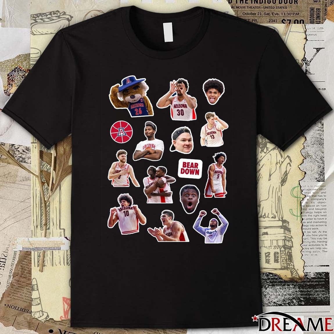 Arizona Wildcats 2026 NCCA Men’s Basketball New Stickers t-shirt