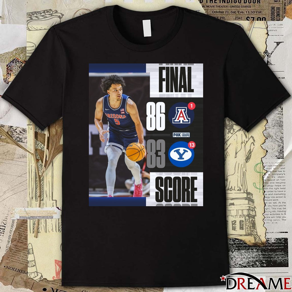 Arizona Wildcats Vs BYU Cougars Final Score 86 – 83 January 26, 2026 Poster t-shirt