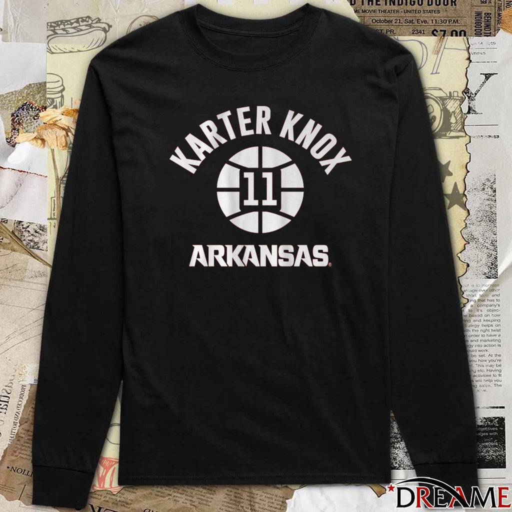 Arkansas Razorbacks Basketball Karter Knox Name Number Ball 11 t-shirt
