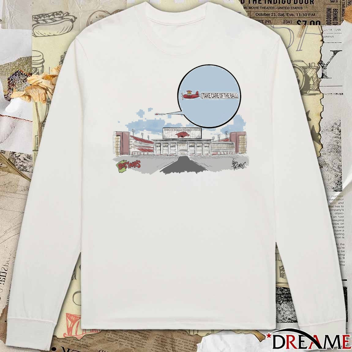 Arkansas Razorbacks Donald W. Reynolds Razorback Stadium Take Care Of The Ball Go Hogs t-shirt