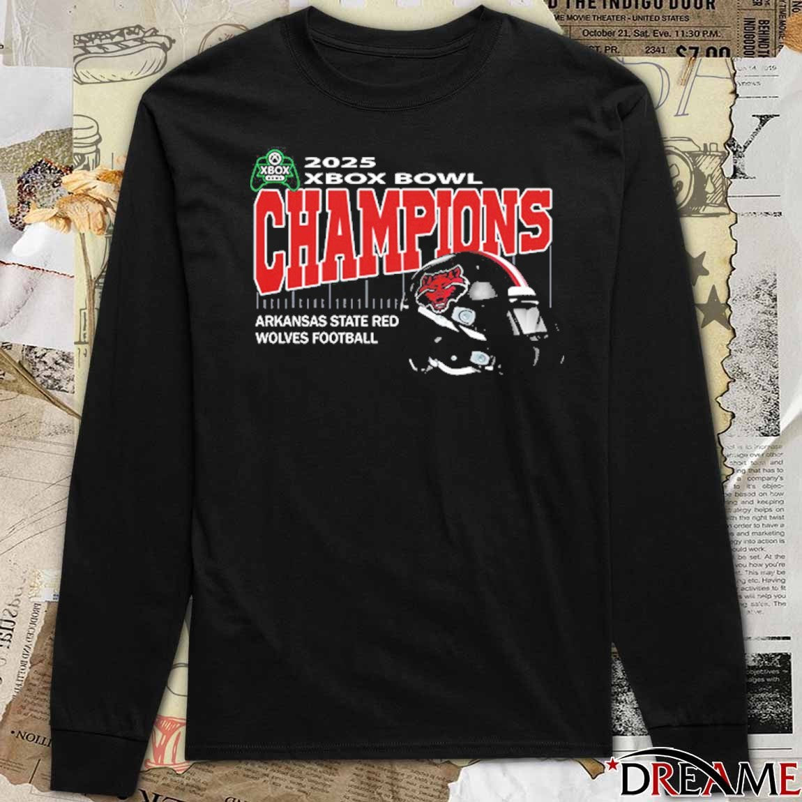 Arkansas State Red Wolves 2025 Xbox Bowl Champions Ford Center Frisco Texas On December 18th Helmet t-shirt