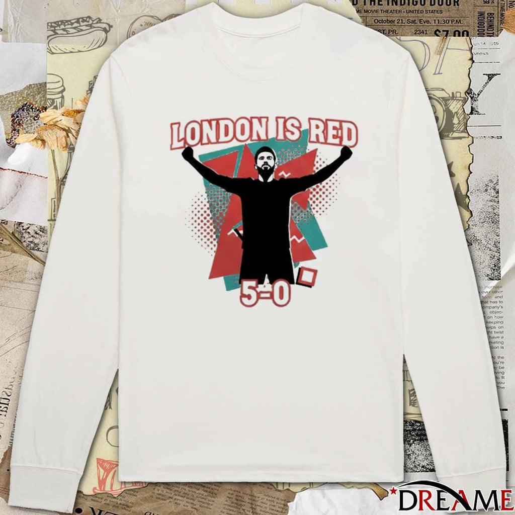 Arsenal vs Chelsea London Is Red 5-0 Kai Havertz 90s t-shirt