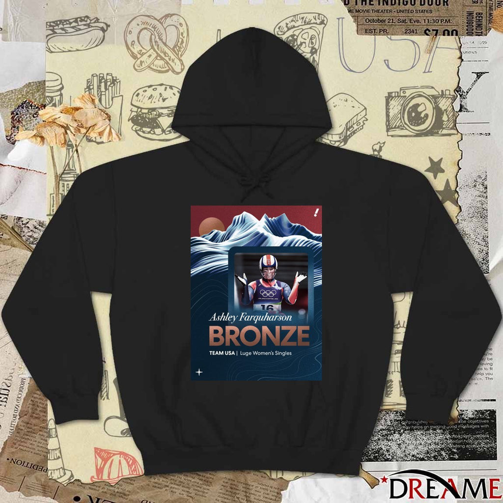 Ashley Farquharson Bronze Team USA Luge Women’s Single Poster t-shirt