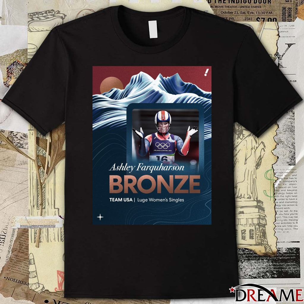 Ashley Farquharson Bronze Team USA Luge Women’s Single Poster t-shirt