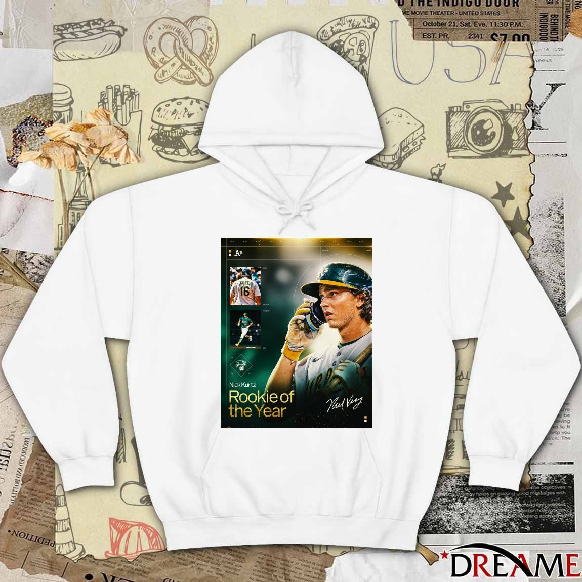Athletics Nick Kurtz 2025 American League Jackie Robinson Rookie of the Year Signature Poster t-shirt