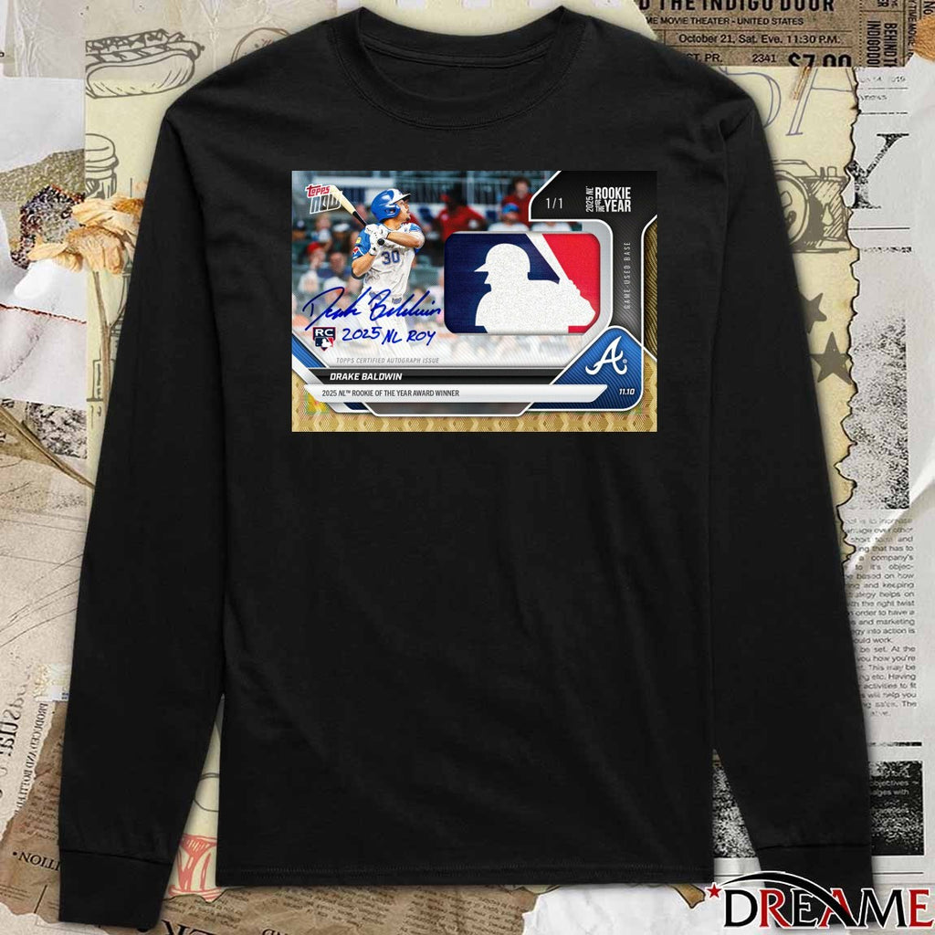 Atlanta Braves Drake Baldwin 2025 NL Rookie of the Year Topps Signature Poster t-shirt