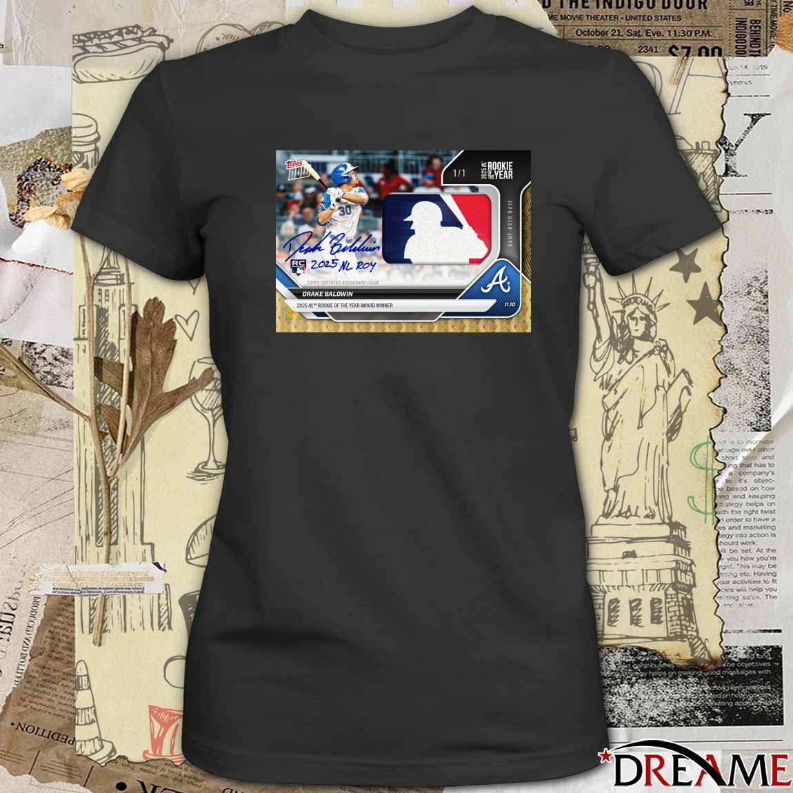 Atlanta Braves Drake Baldwin 2025 NL Rookie of the Year Topps Signature Poster t-shirt