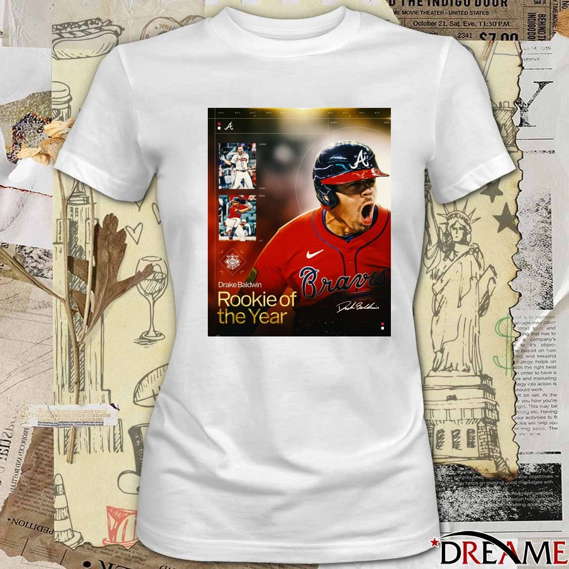 Atlanta Braves Drake Baldwin 2025 National League Rookie of the Year award Signature Poster t-shirt