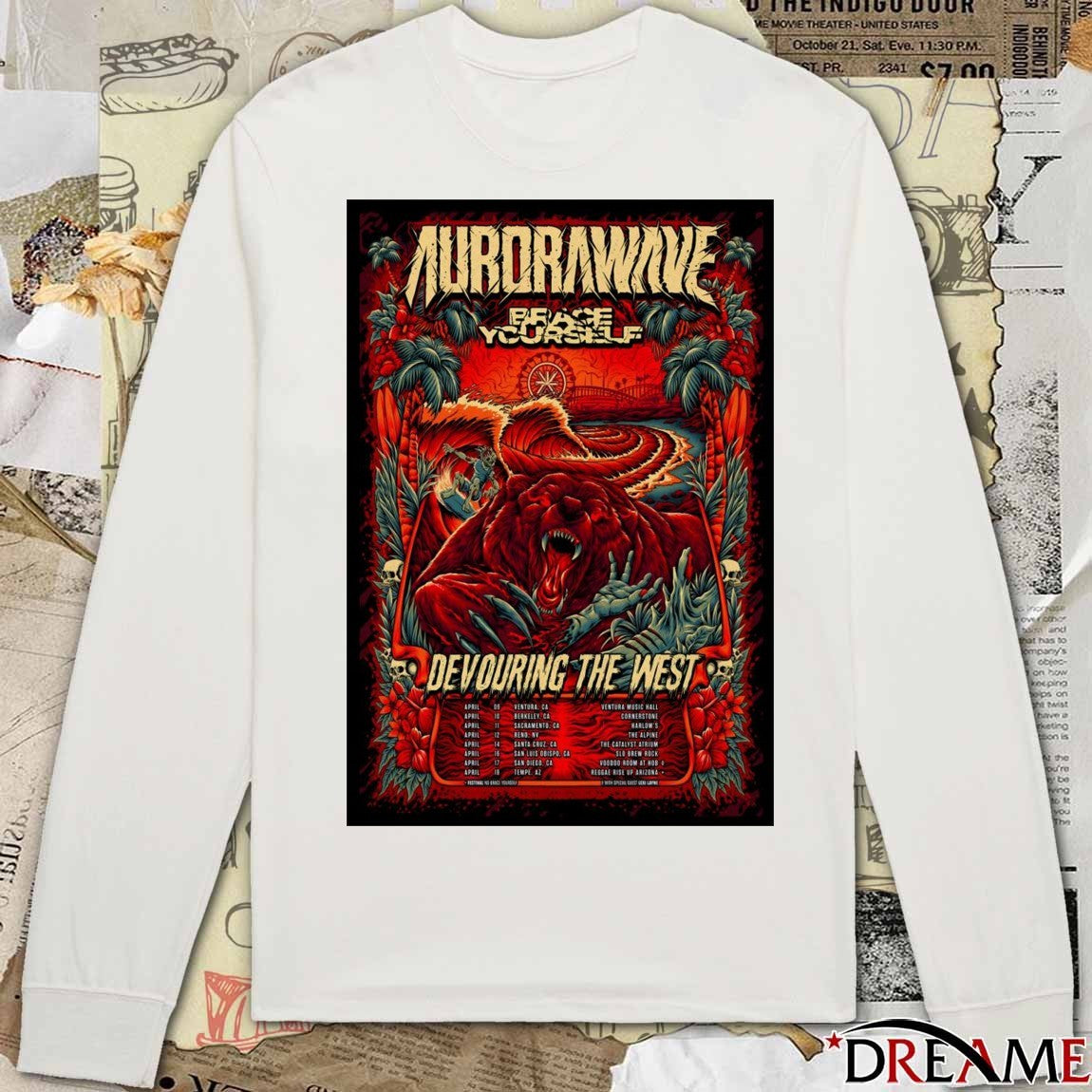 Aurorawave Poster Devouring Tour The West West Coast 2026 t-shirt