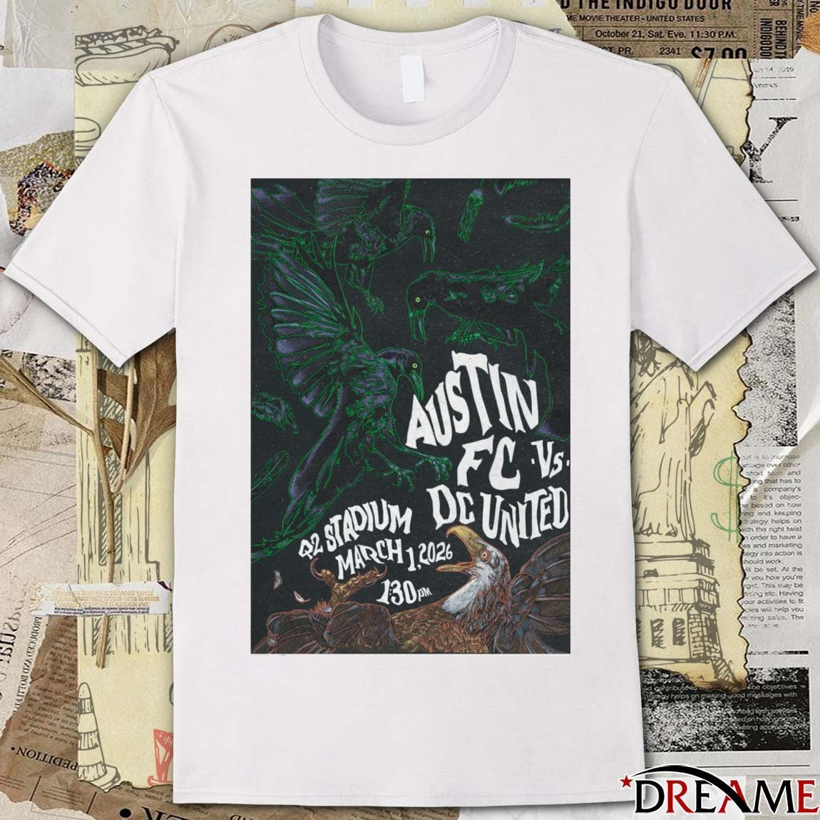 Austin FC vs. DC United March 1 2026 Q2 Stadium Poster t-shirt