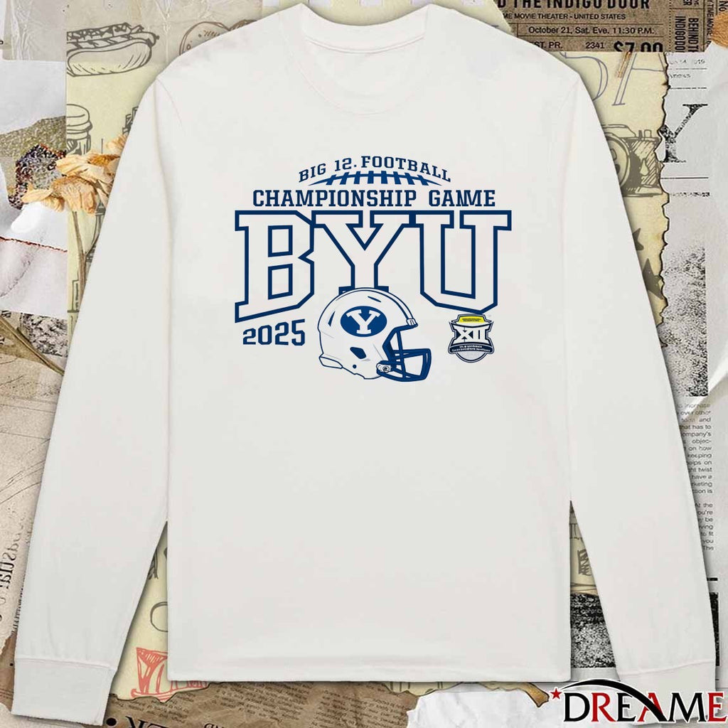 BYU Cougars 2025 NCAA Big 12 Football Championship Bound Helmet t-shirt