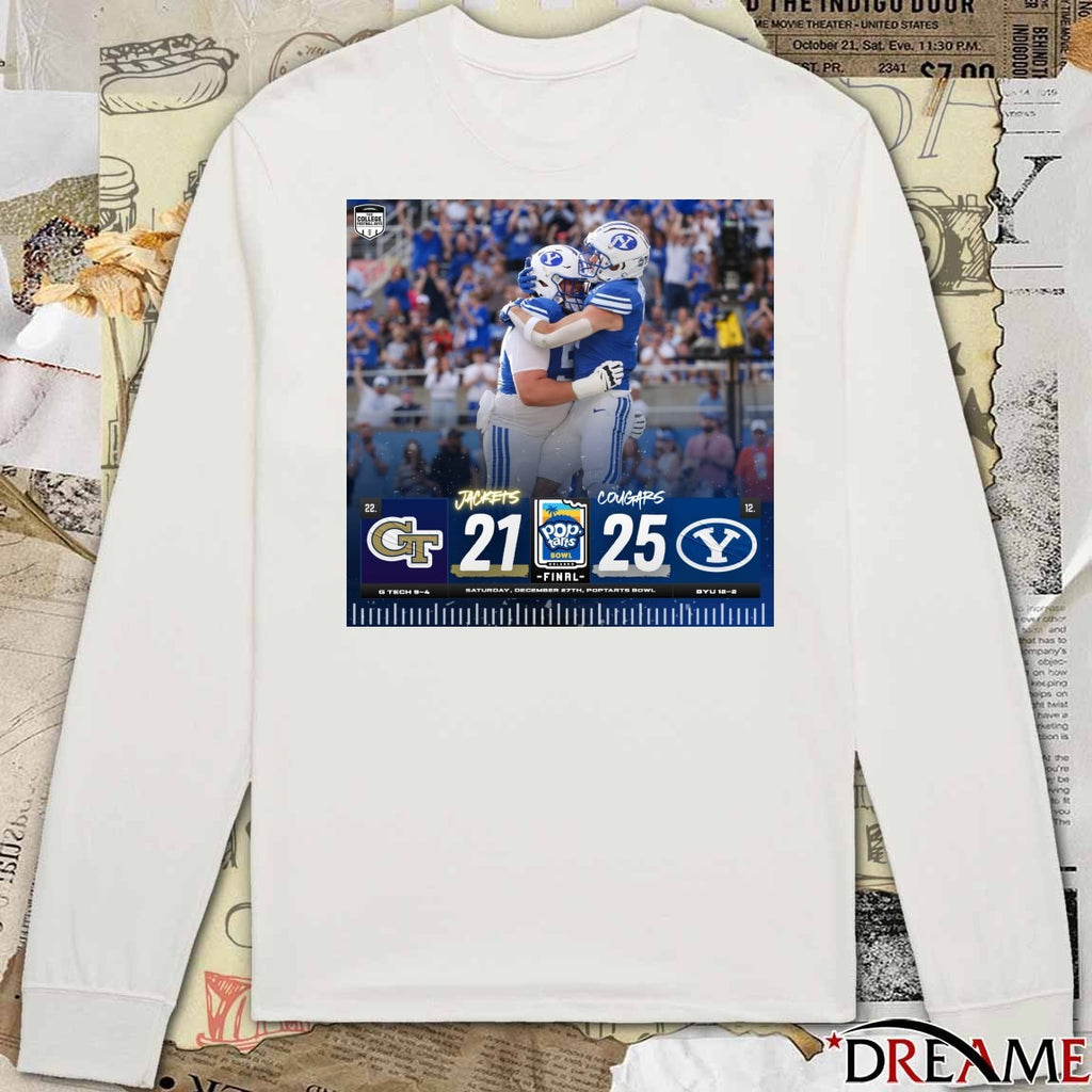 BYU Cougars defeated Georgia Tech Yellow Jackets Final Score 25-21 2025 Pop-Tarts Bowl Poster t-shirt