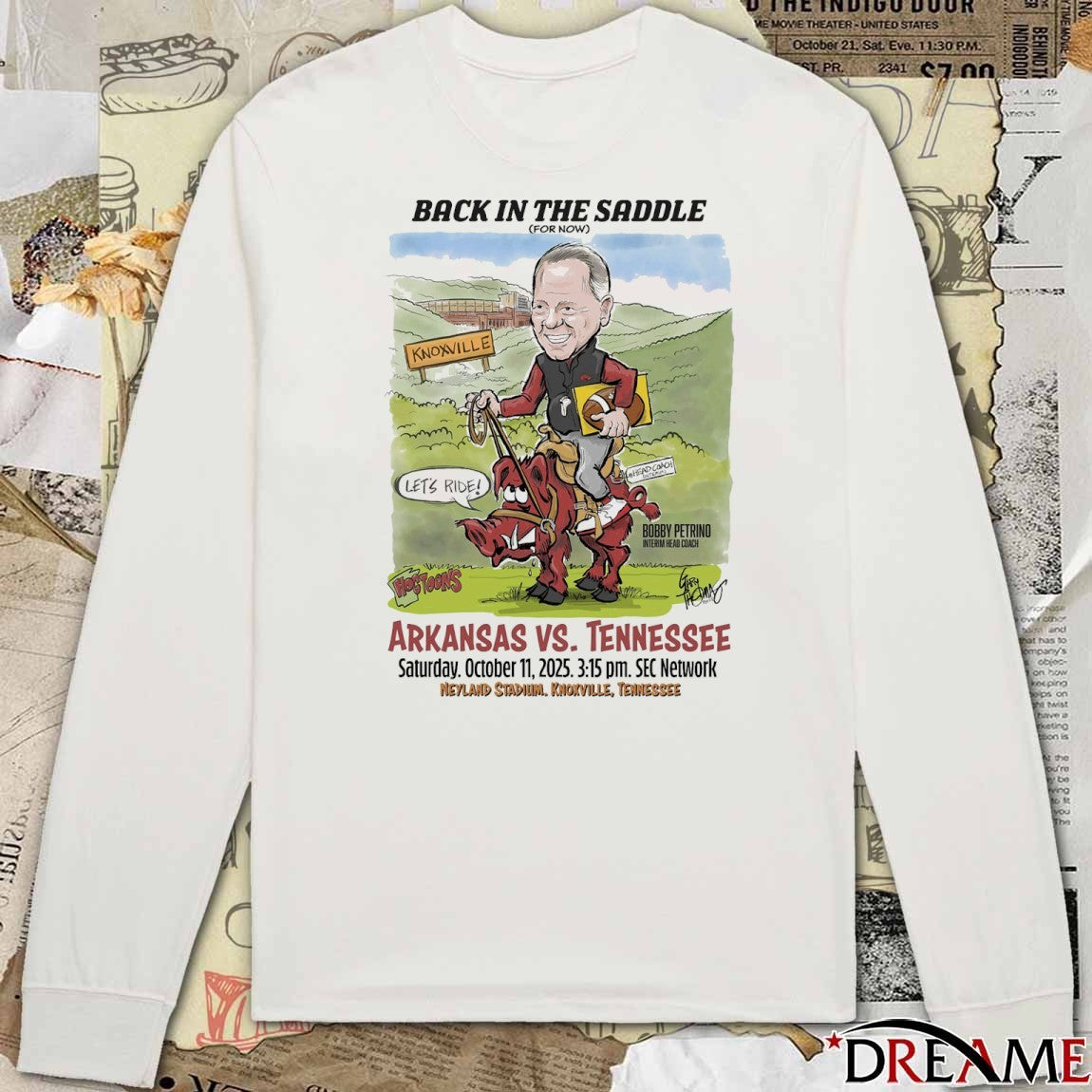 Back In The Saddle Arkansas Vs Tennessee October 11 2025 Neyland Stadium Knoxville TN Art t–shirt