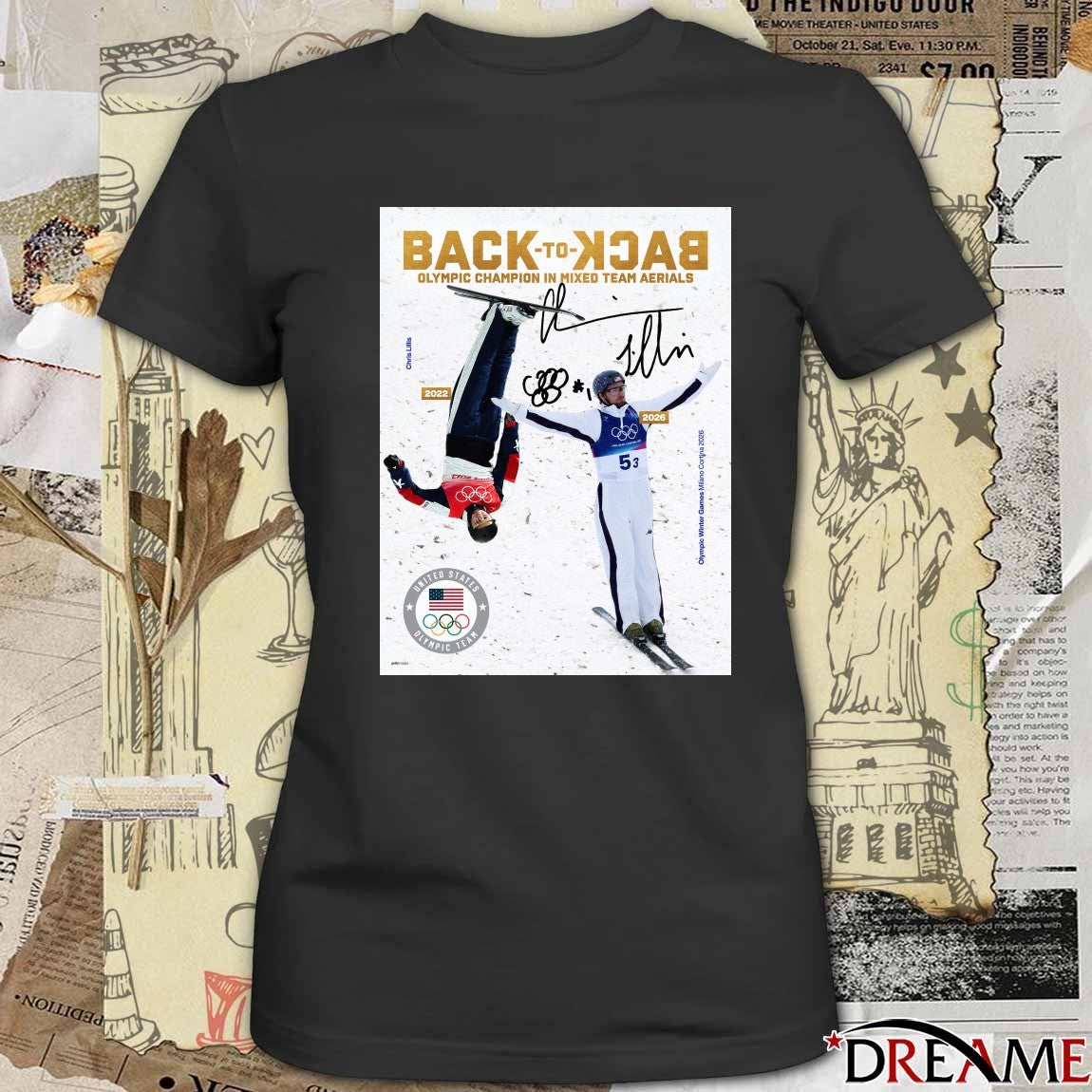 Back To Back Olympic Champion In Mixed Team Aerials Chris Lillis Olympic Winter Games 2026 Signature Poster t-shirt