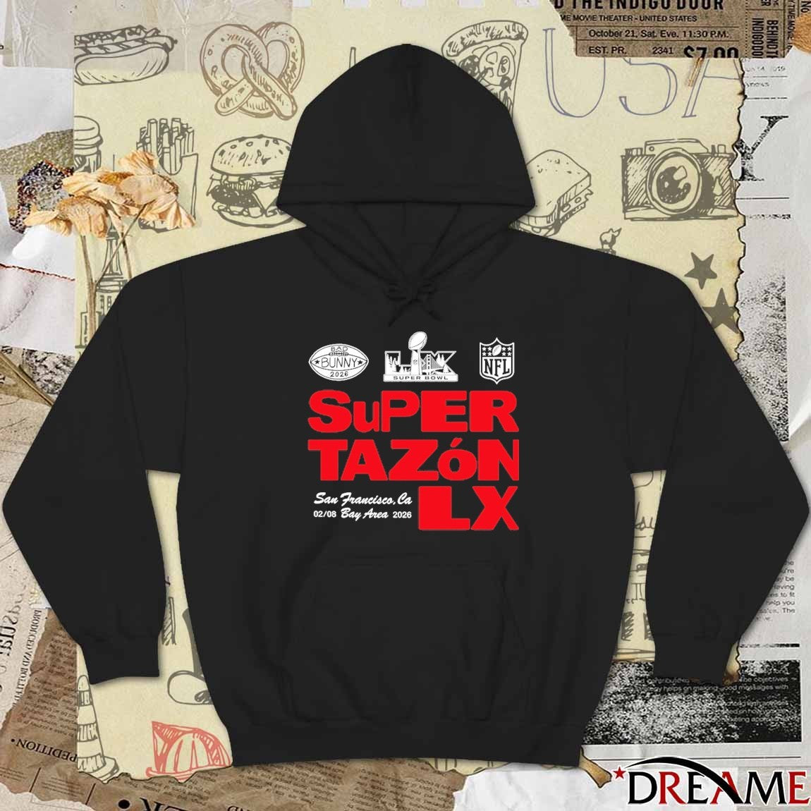 Bad Bunny x Super Tazón Chairs LX San Francisco CA Bay Area 2026 t-shirt