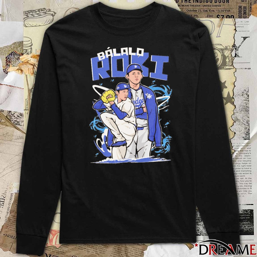 Báilalo Roki Sasaki Los Angeles Dodgers MLB Baseball Painting t-shirt