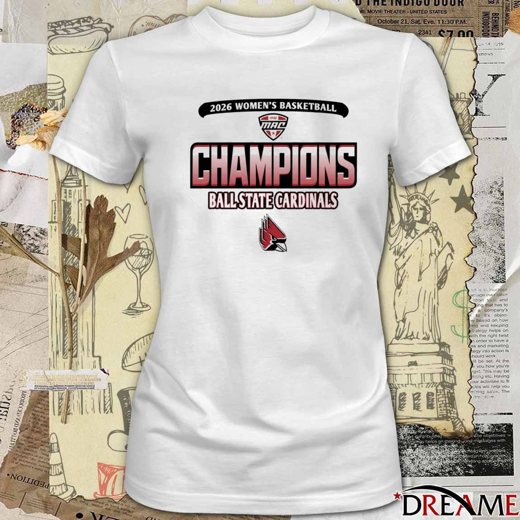 Ball State Cardinals Cardinal 2026 MAC Women’s Basketball Regular Season Champions t-shirt