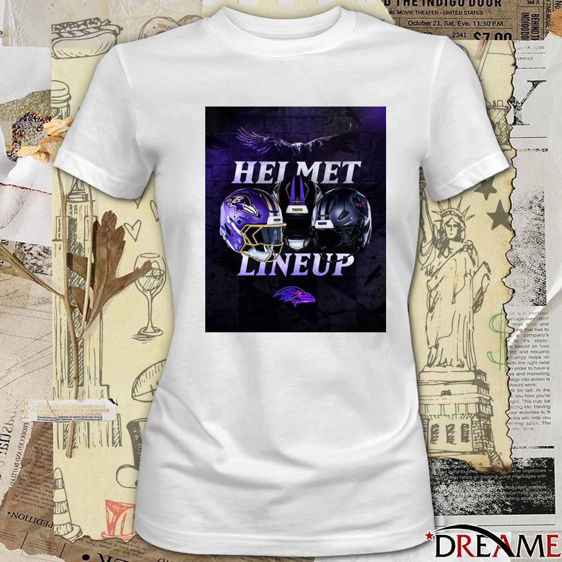 Baltimore Ravens 2026 Darkness Helmet Lineup Purple Rising Poster t-shirt