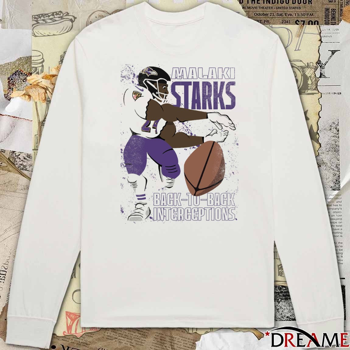 Baltimore Ravens Malaki Starks Back To Back Interceptions Poster t-shirt
