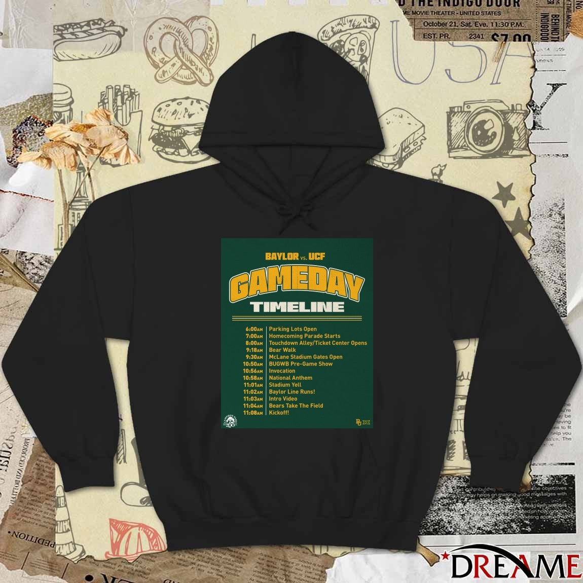 Baylor Bears Vs UCF Knights Gameday Timeline 2025 Poster t-shirt